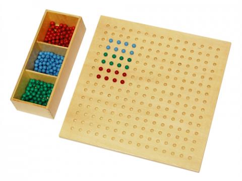 Small Square Root Board with Beads | E&O Montessori