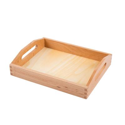 Small Wooden Tray with Cutout Handles  
