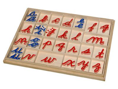 Medium Movable Alphabet, Cursive Red & Blue with Box