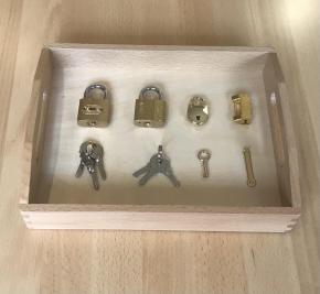 Locks and Keys with Wooden Tray - Montessori Materials