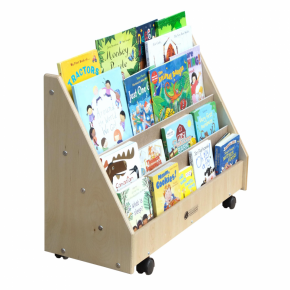 Preschool Book Rack with 4 Shelves angle prop